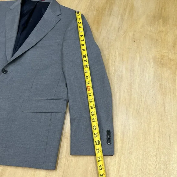 Tommy Hilfiger Blazer Jacket Sport Coat Mens 44R Wool Blend Stretch Gray